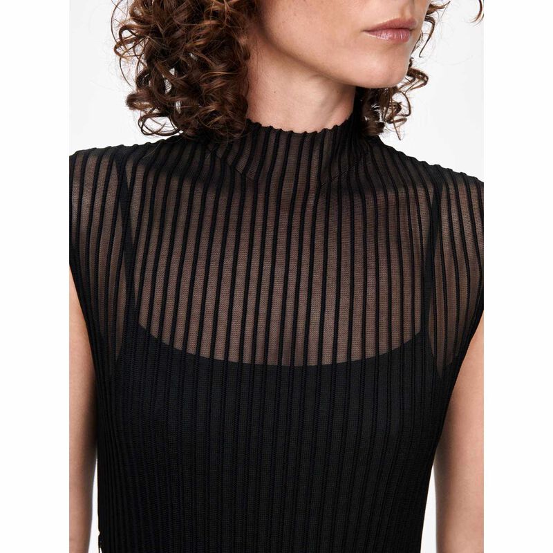 Veronika Maine Sheer Knit Flared Dress image number 2